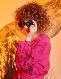 Accessories Angled Flat Top Sunglasses